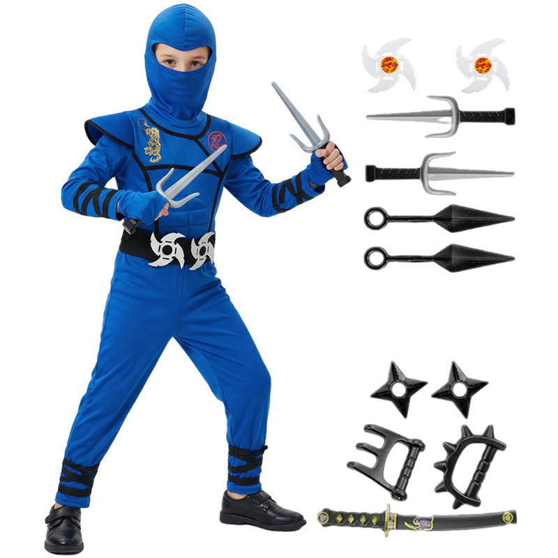 Party Games Questions - Black and Blue Ninja Costume for