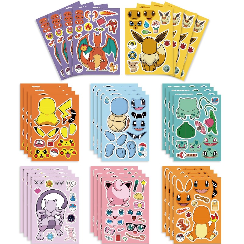Party Games Good - new 8/24Sheets Pokemon Puzzle Stickers Children