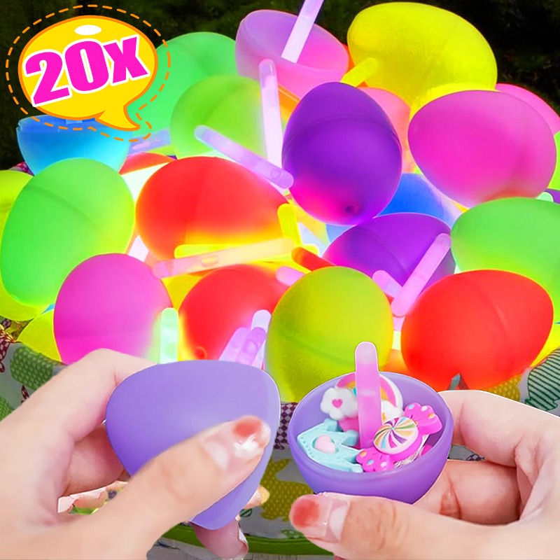 Party Games Easter Egg - 20/1pcs Luminous Easter Eggs with Mini