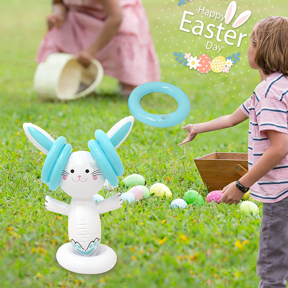 Party Games Easter Egg - Easter Inflatable Bunny Ring Toss Game