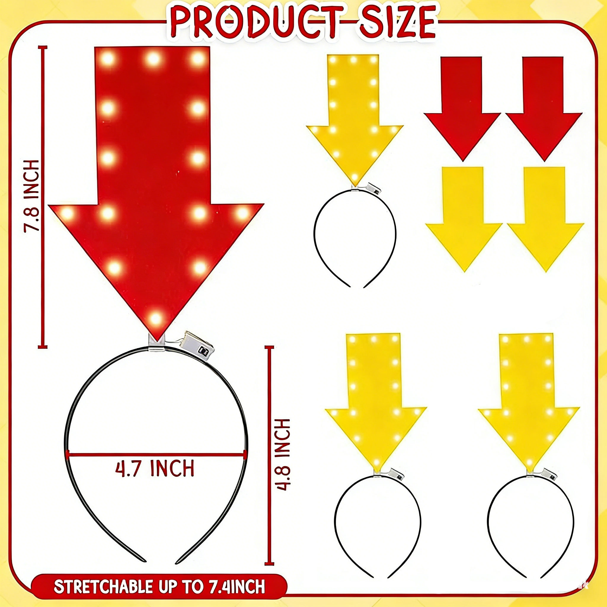 Party Games Adults Funny - Light up Arrow Headband Festival Hair
