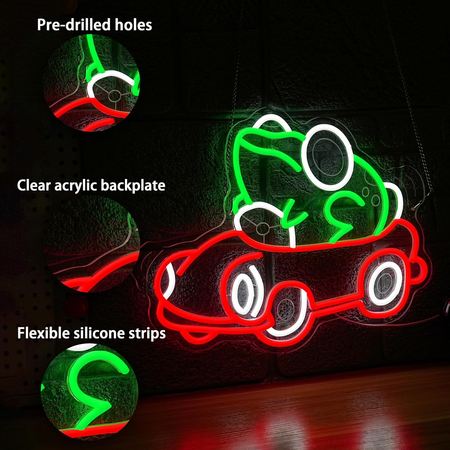 Frog Driving Car Neon Sign Art – Party Games Gifts recenzja i cena