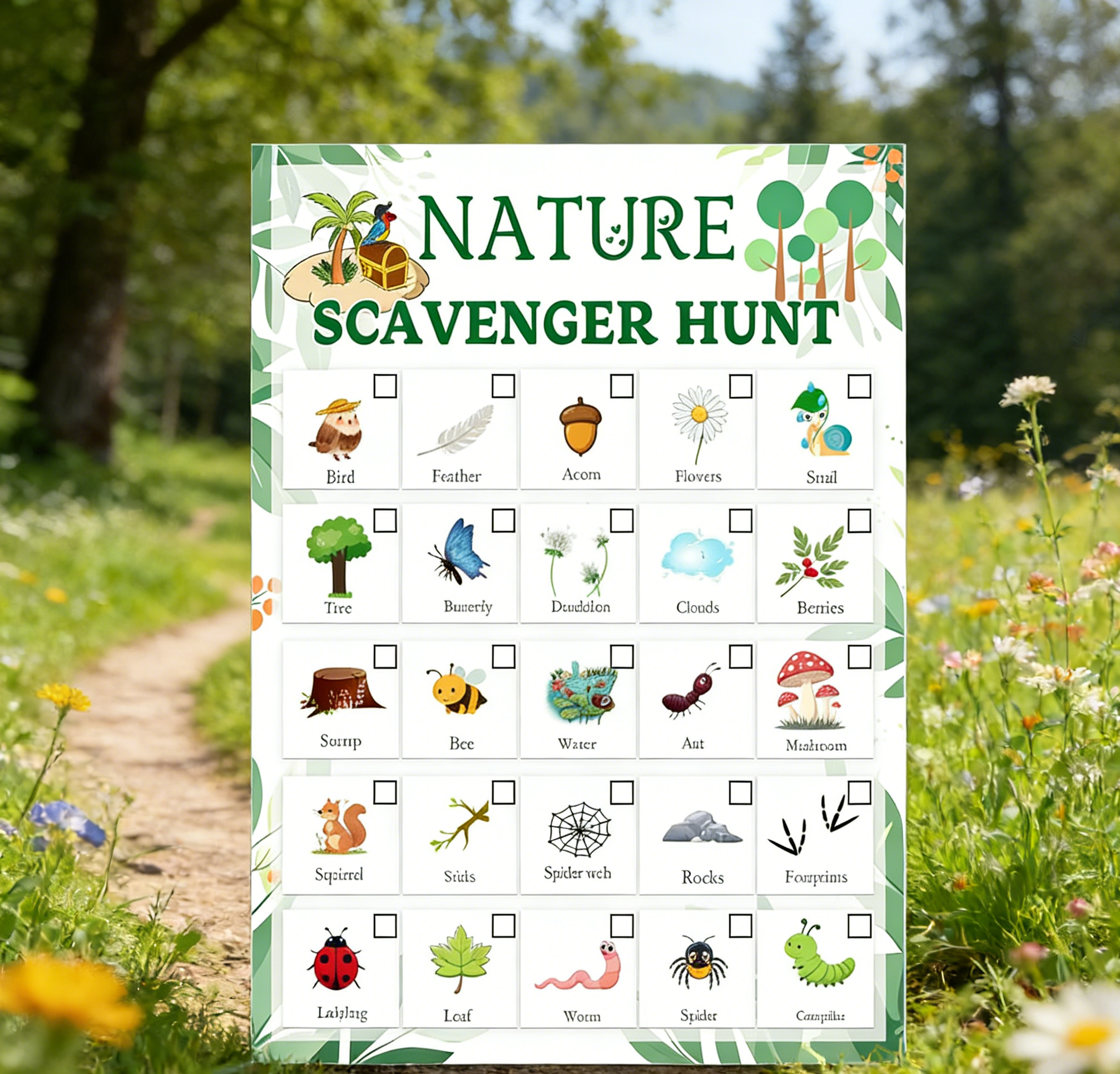 Nature Scavenger Hunt Card 5 x – Scavenger Hunt Card recenzja i cena