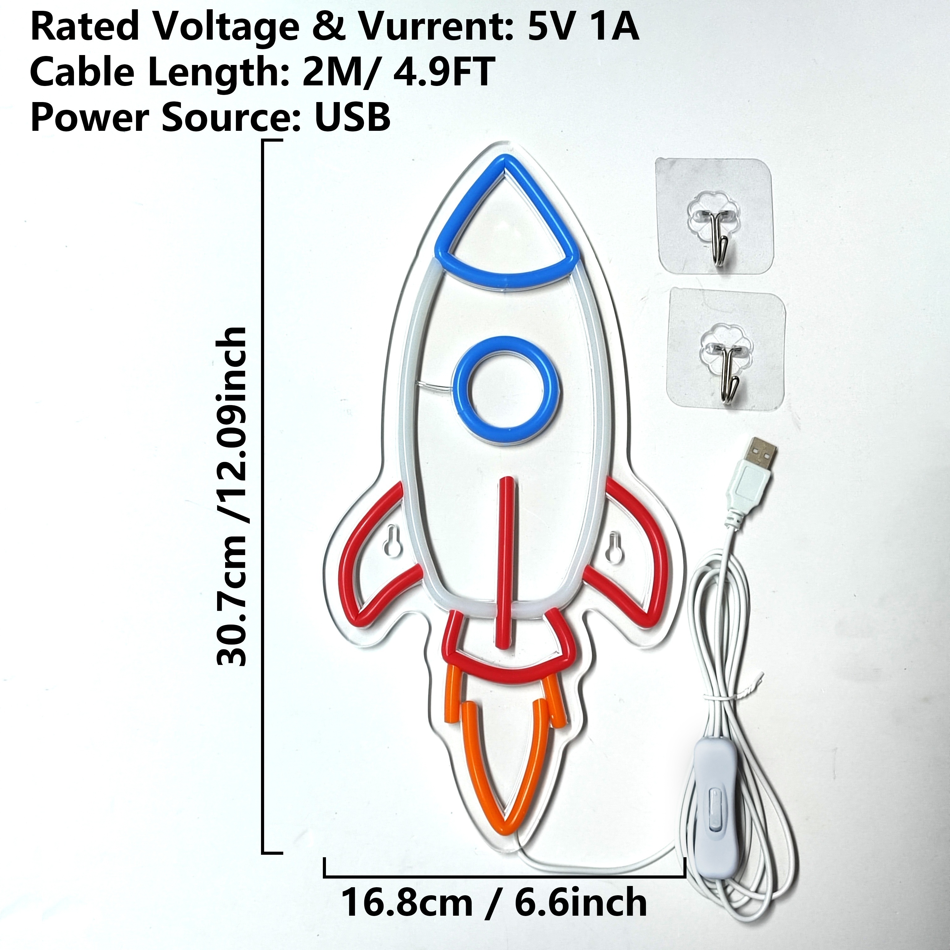 Rocket Neon Sign, USB Powered  – Party Games Switch recenzja i cena