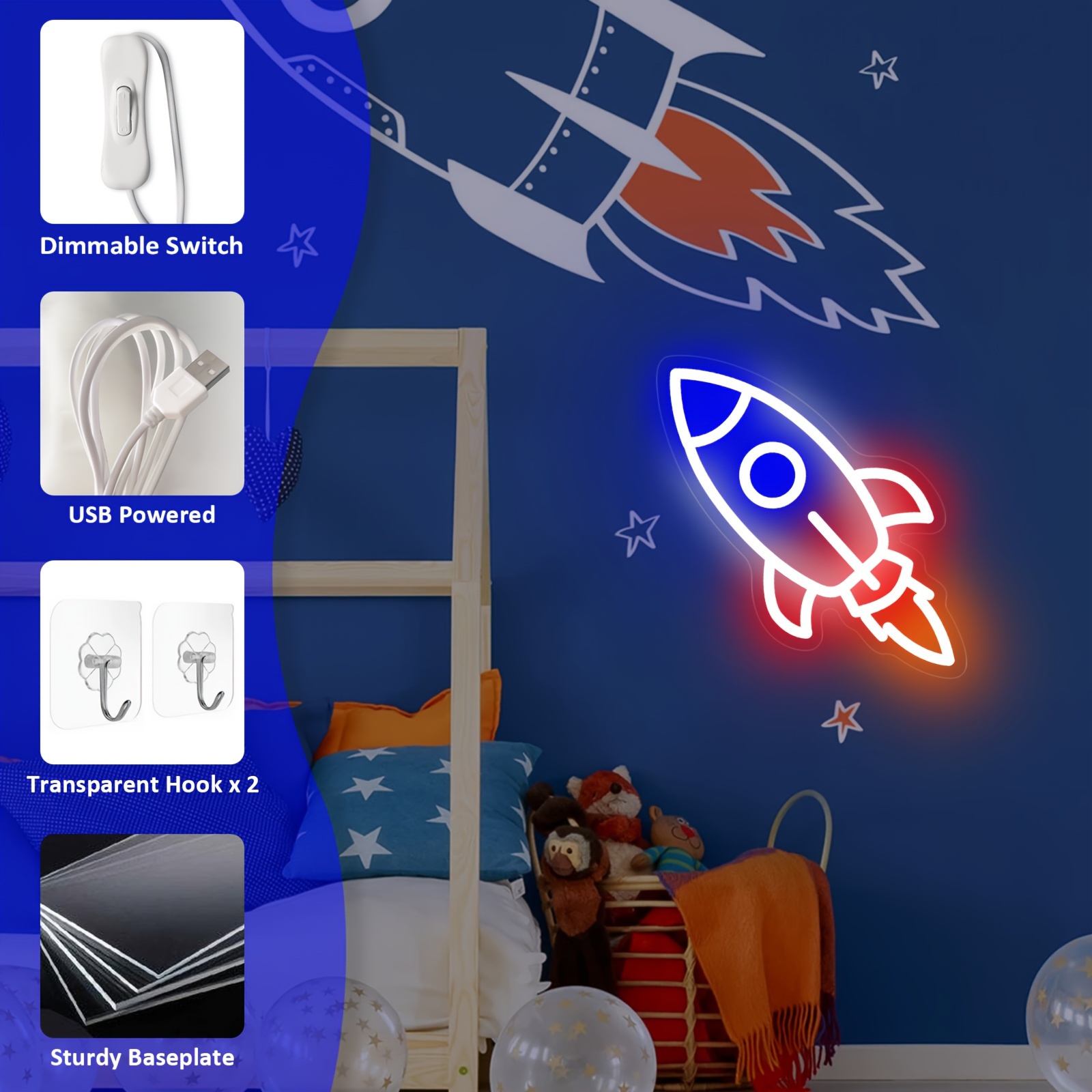 Rocket Neon Sign, USB Powered  – Party Games Switch recenzja i cena