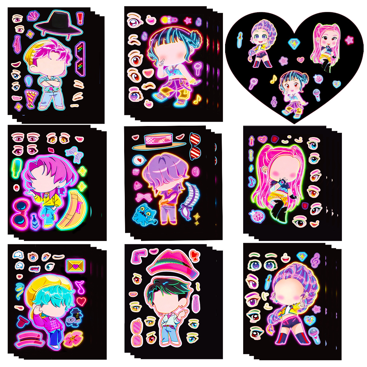 8pcs Funny Girls Stickers Toys – Party Games Music recenzja i cena