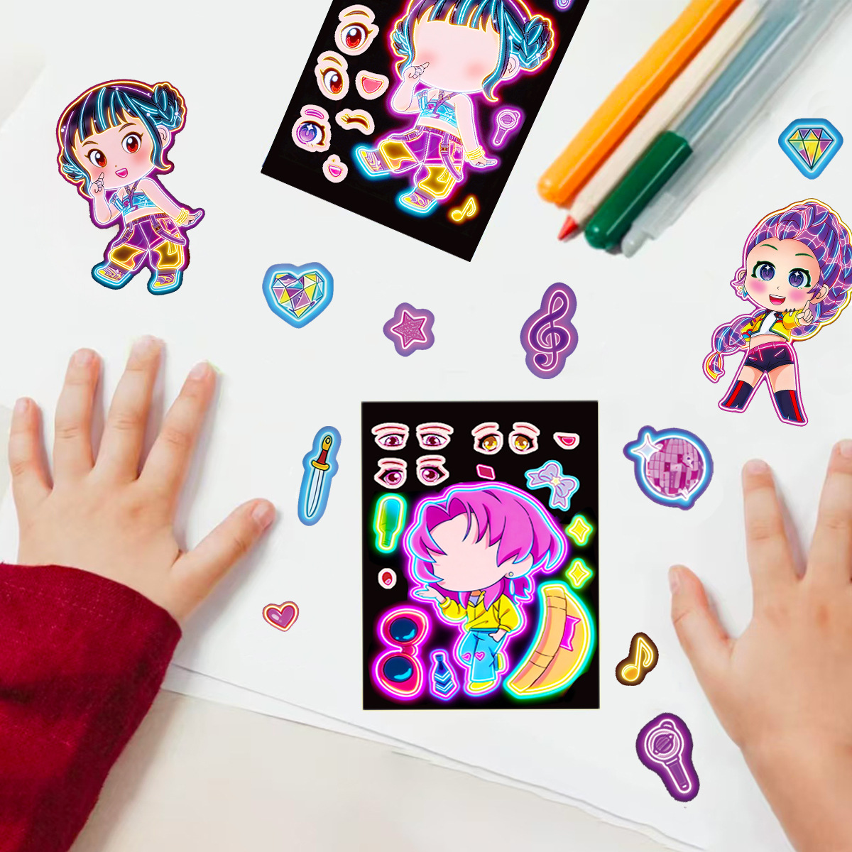 8pcs Funny Girls Stickers Toys – Party Games Music recenzja i cena