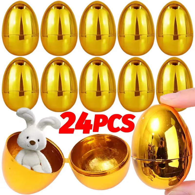 6-24Pcs Golden Easter Eggs Pla – Party Games Easter Egg recenzja i cena