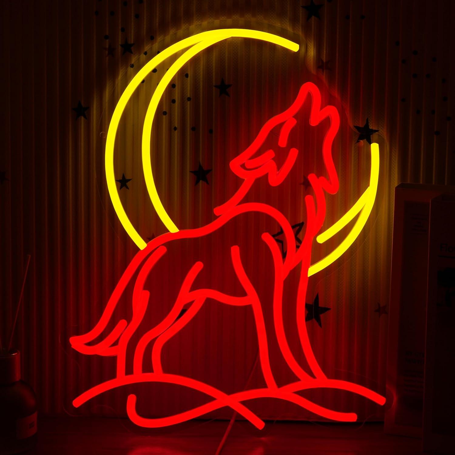 Howling Wolf Neon Sign Dimmabl – Party Games Gifts recenzja i cena
