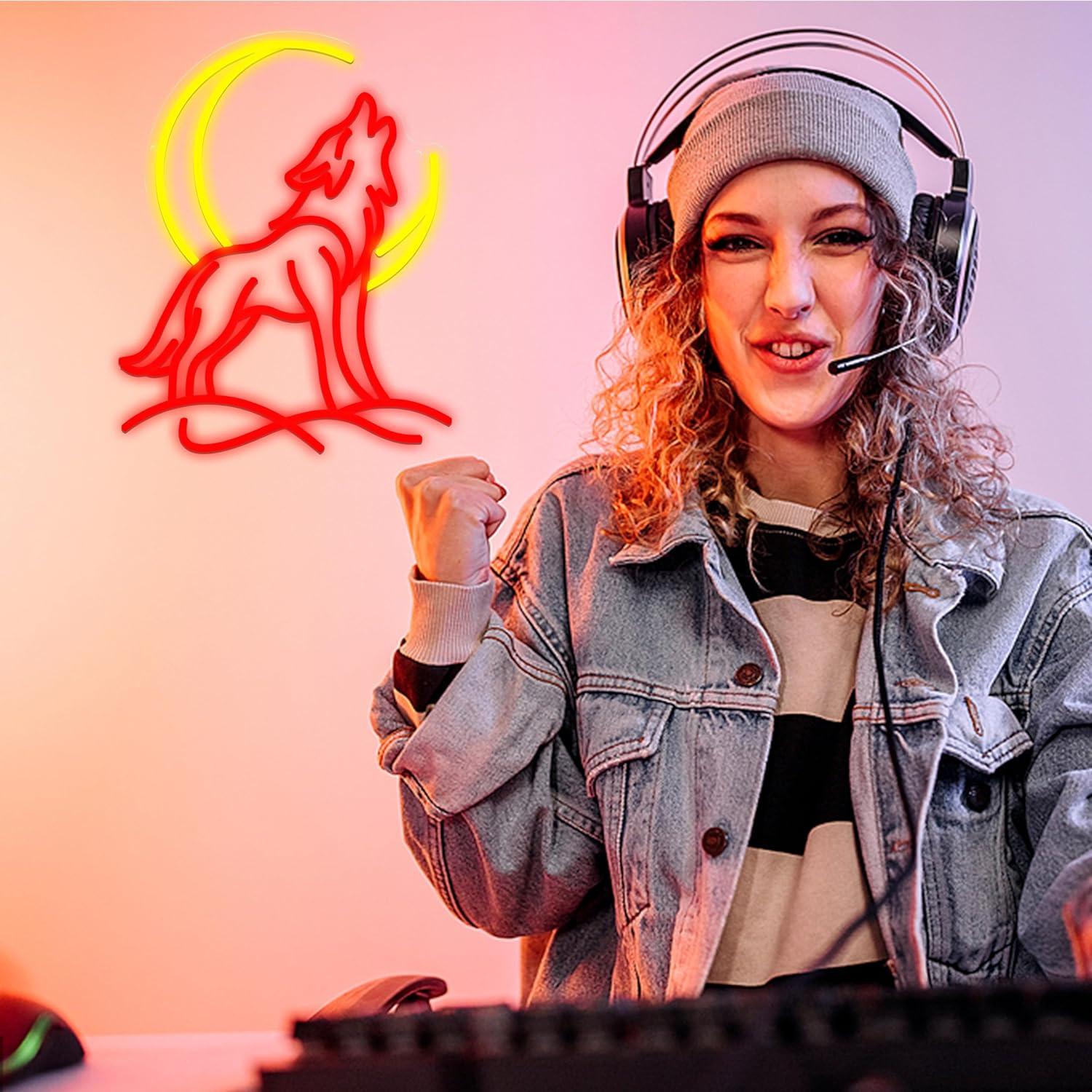 Howling Wolf Neon Sign Dimmabl – Party Games Gifts recenzja i cena